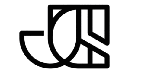 Monogram logo with interlocking 'J' and 'S' on black background